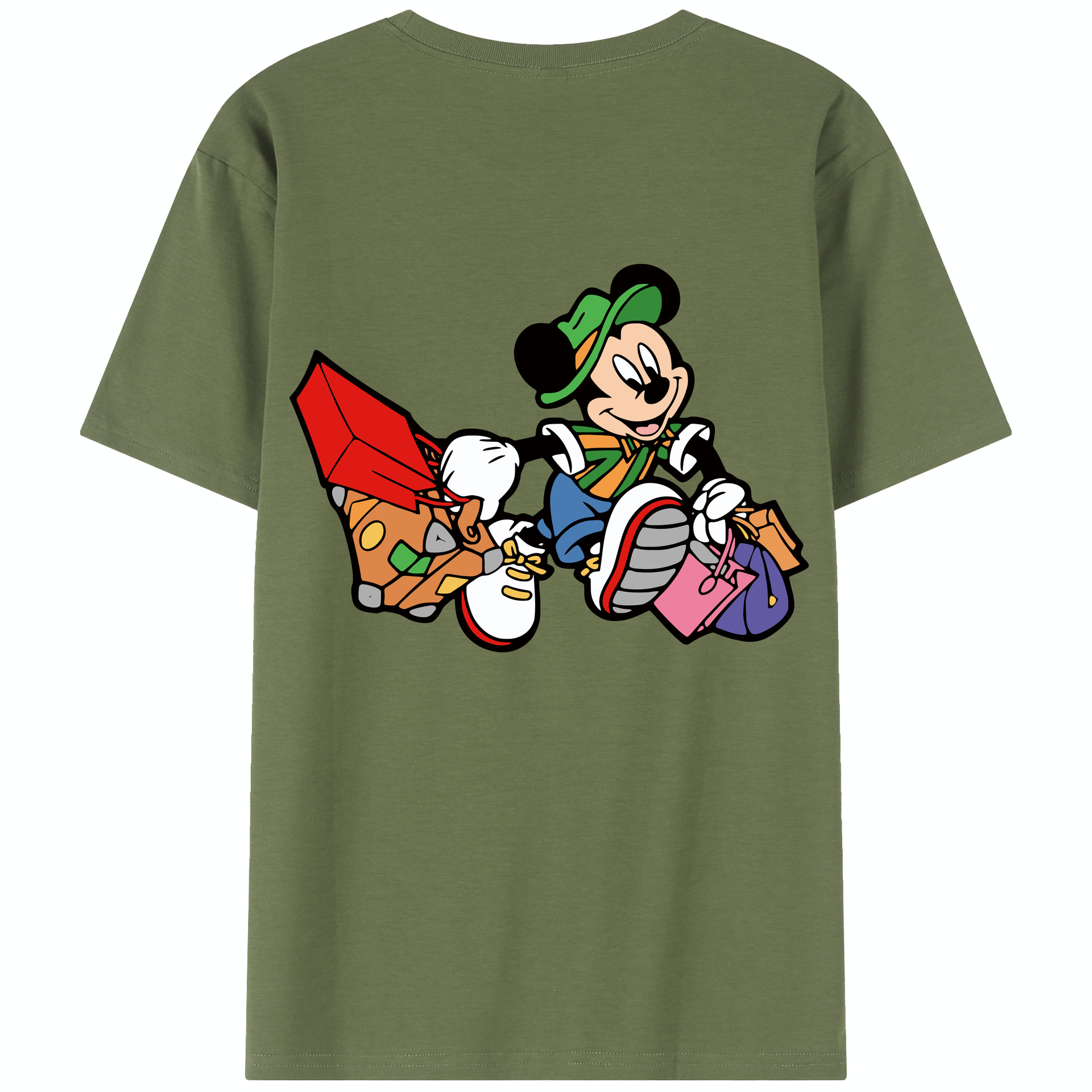 （画像用） ミッキーマウス Mickey Mouse 綿100％半袖Tシャツ（背面プリント）